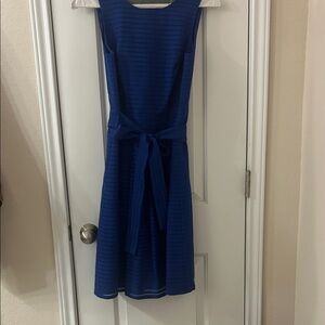 Tommy Hilfiger Cobalt Blue Sleeveless Tie-Waist Midi Dress